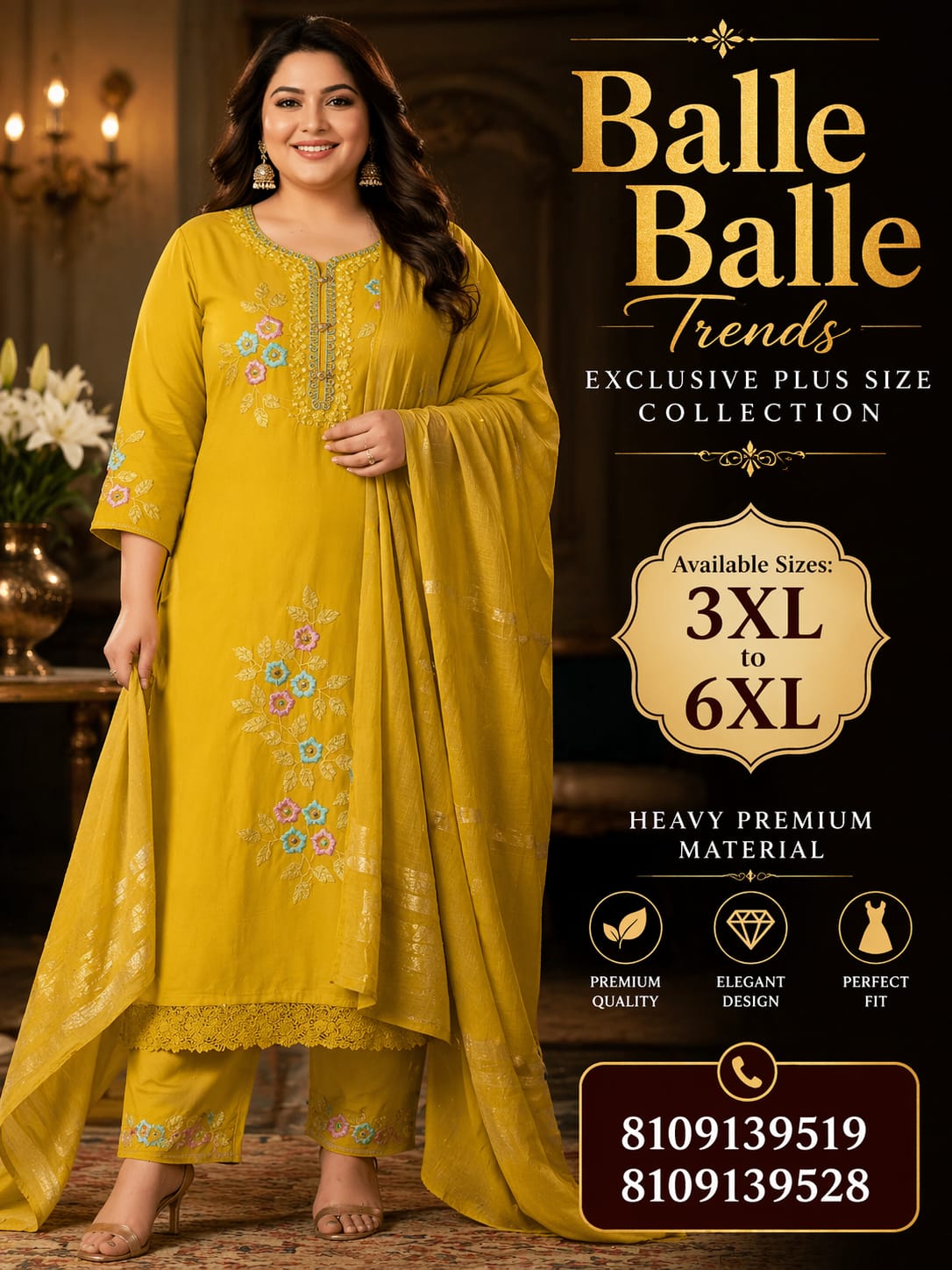 Big Size Roman Silk Suit