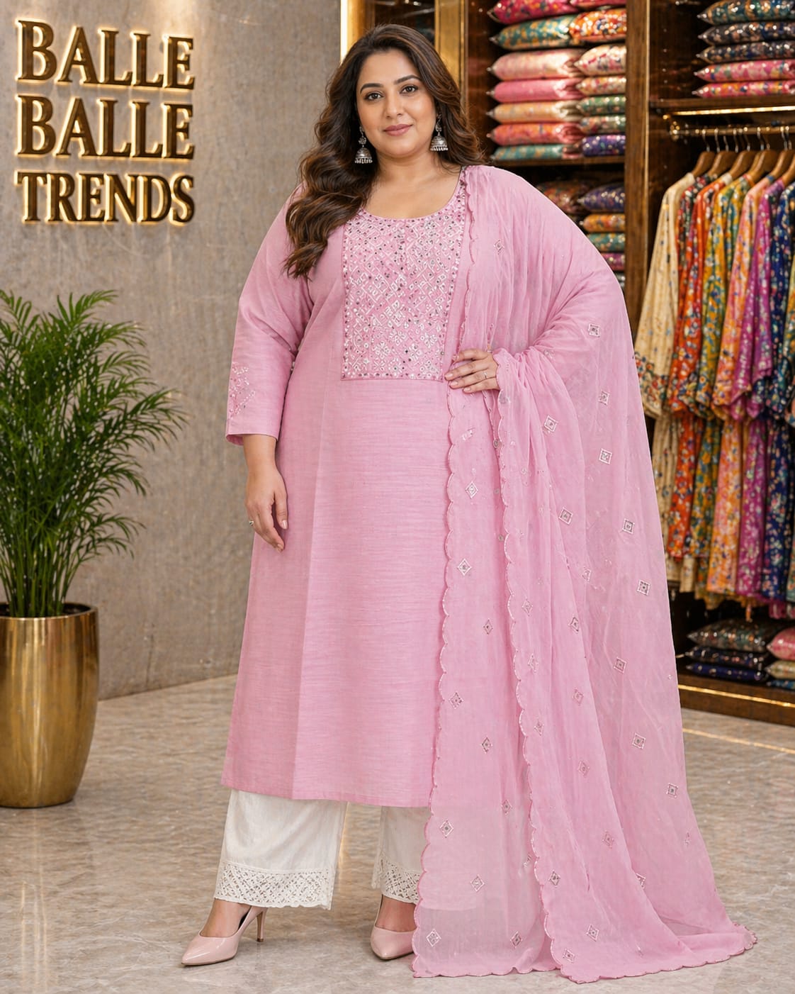 Cotton suit With Orgenja Dupptta