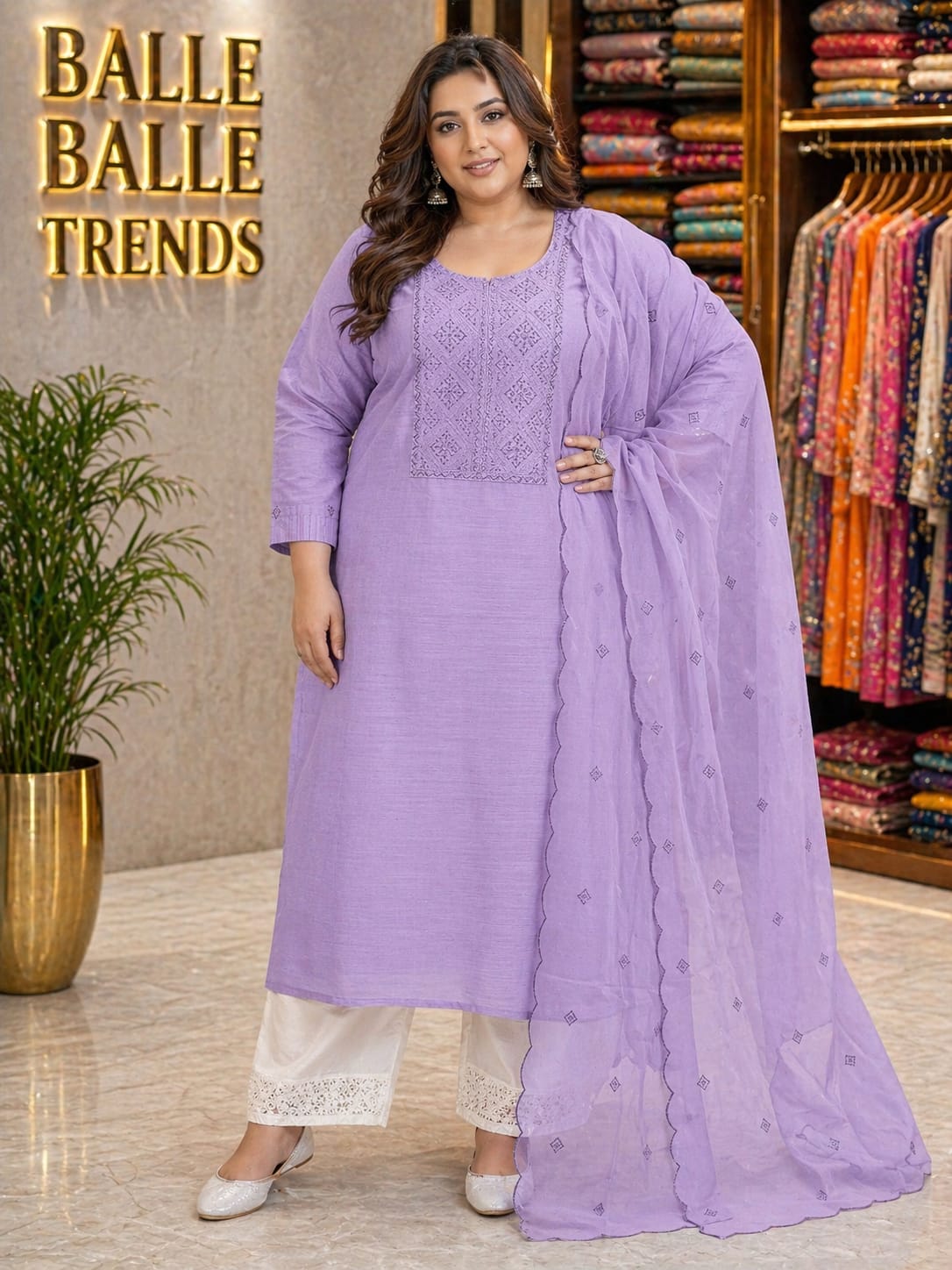 Cotton suit With Orgenja Dupptta